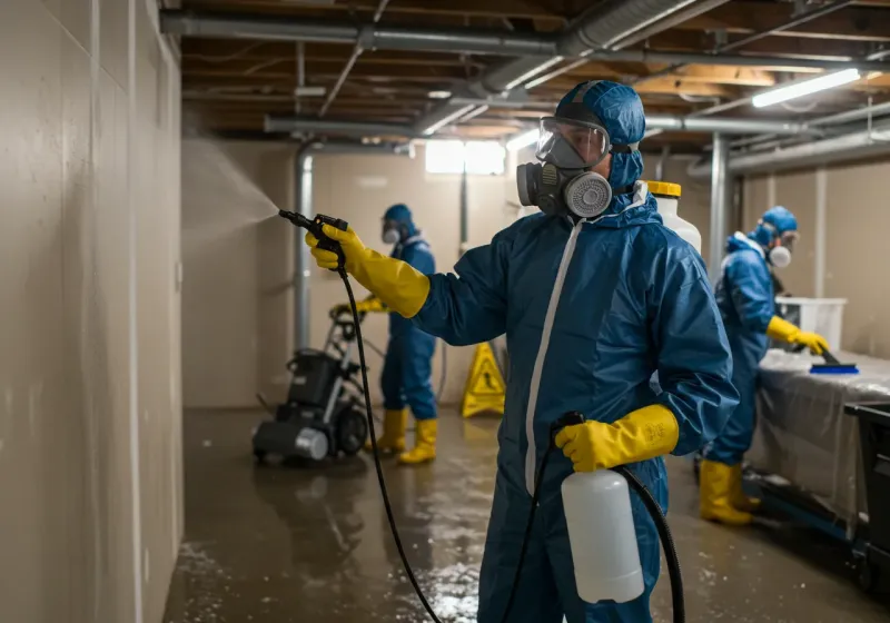 Basement Sanitization and Antimicrobial Treatment process in Grant County, WV