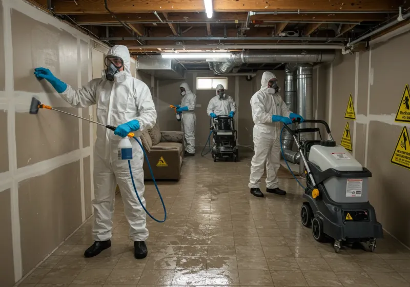 Basement Moisture Removal and Structural Drying process in Grant County, WV